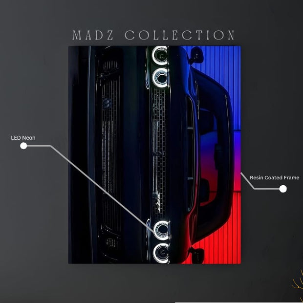 Dodge Challenger Front DRLs White Light | Resin Neon Frame | 4k Premium