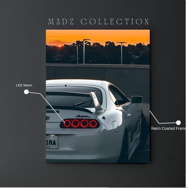 Toyota Supra Tail Round Red Light | Resin Neon Frame | 4k Premium