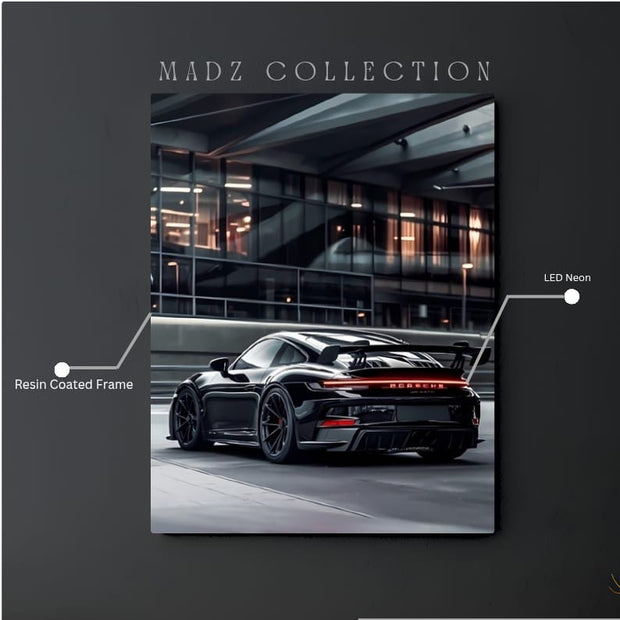 Porsche 911 GT3 RS Tail Red Light | Resin Neon Frame | 4k Premium