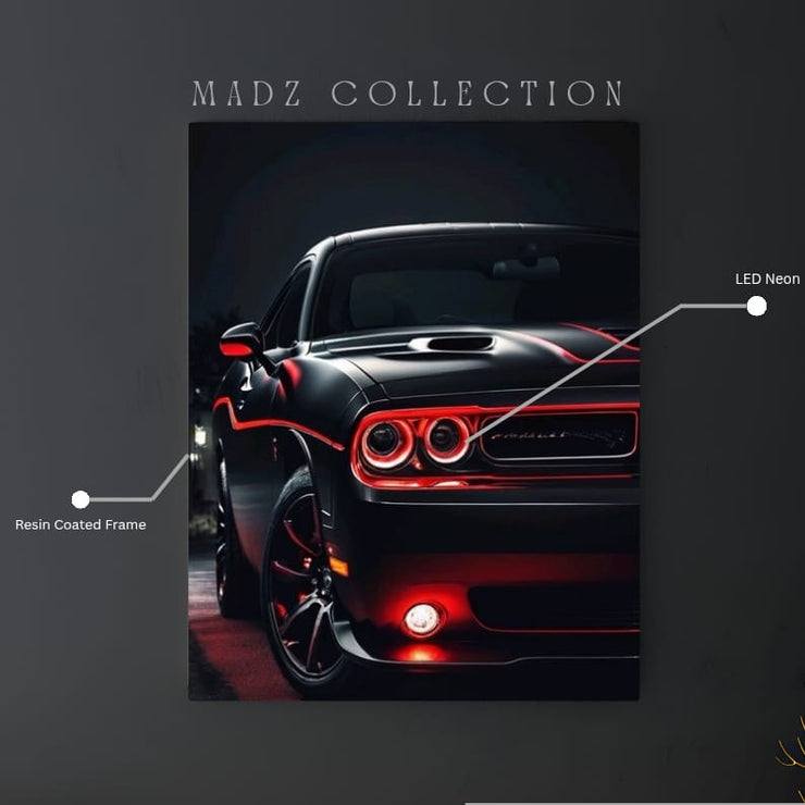 Dodge Charger Red Lights | Resin Neon Frame | 4k Premium