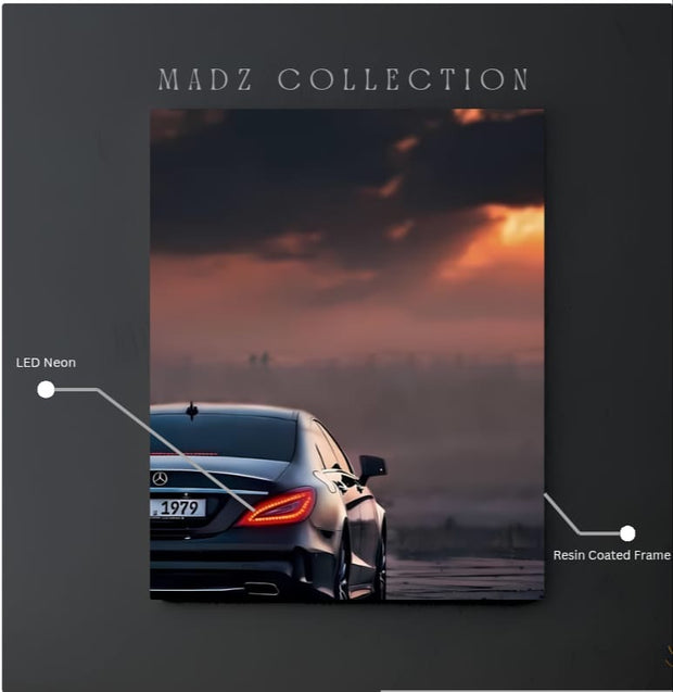 Mercedes AMG CLS Tail Red Light | Resin Neon Frame | 4k Premium