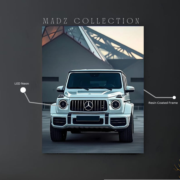 Mercedes AMG G Class Front DRLs White Round Light  | Resin Neon Frame | 4k Premium