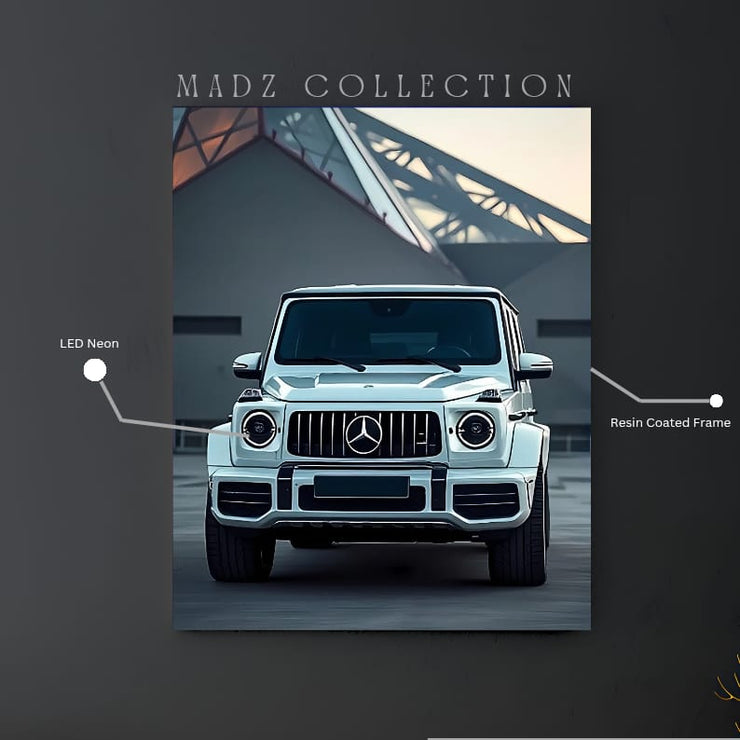 Mercedes AMG G Class Front DRLs White Round Light  | Resin Neon Frame | 4k Premium