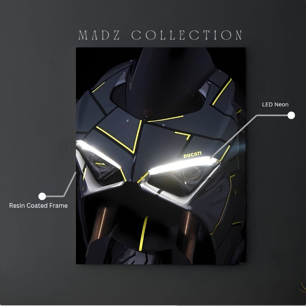 Ducati Panigale Bike Front DRLs White Light | Resin Neon Frame | 4k Premium