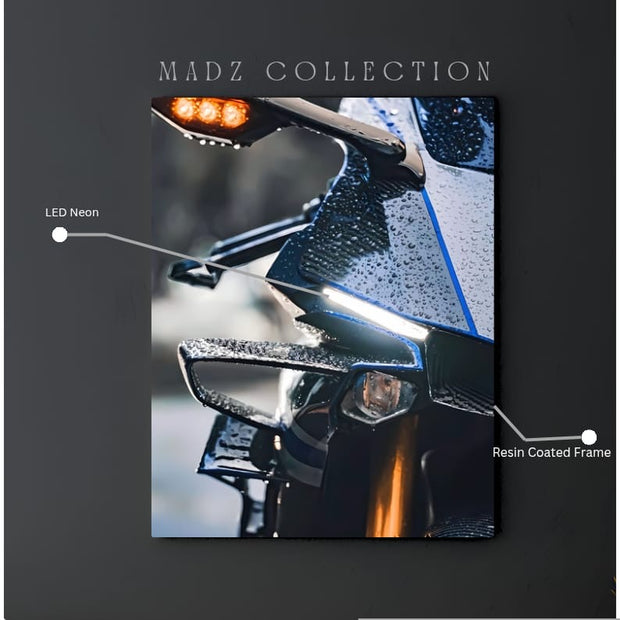 Yamaha YZF-R1 Bike Front DRLs White and Yellow Light | Resin Neon Frame | 4k Premium