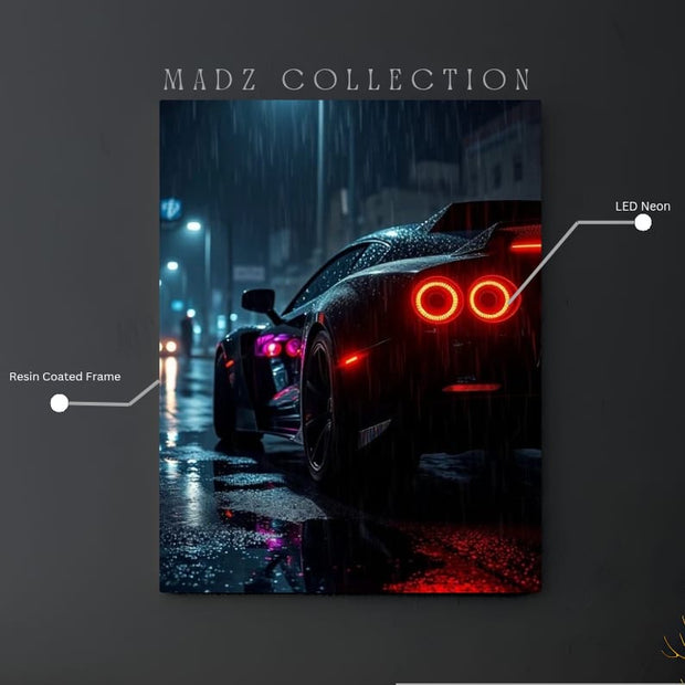 NIssan GTR Back Red Round Light  | Resin Neon Frame | 4k Premium