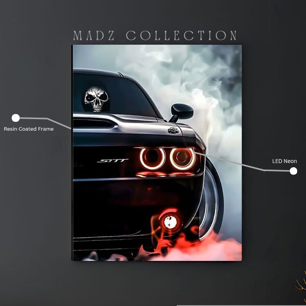 Dodge Challenger  Front DRLs Red Light  | Resin Neon Frame | 4k Premium