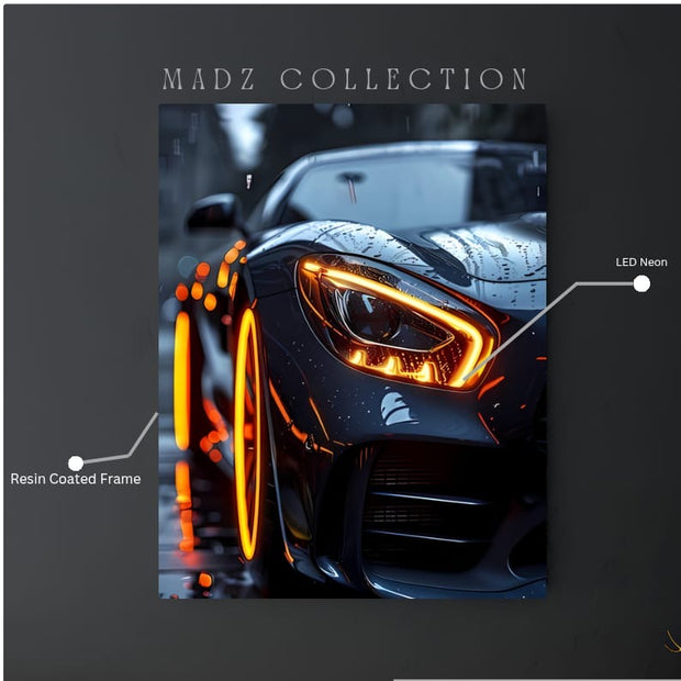Ai Generated Premium Front DRLs Yellow Light | Resin Neon Frame | 4k Premium