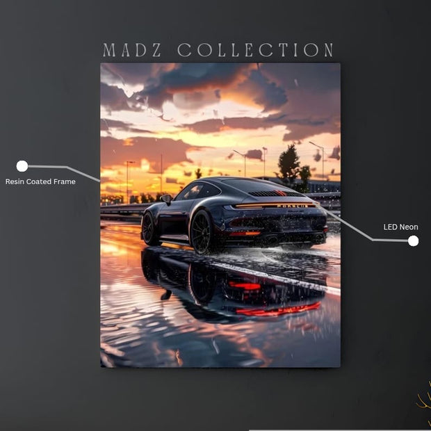 Porsche 911 Tail Red Light  | Resin Neon Frame | 4k Premium