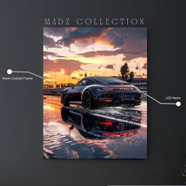 Porsche 911 Tail Red Light  | Resin Neon Frame | 4k Premium