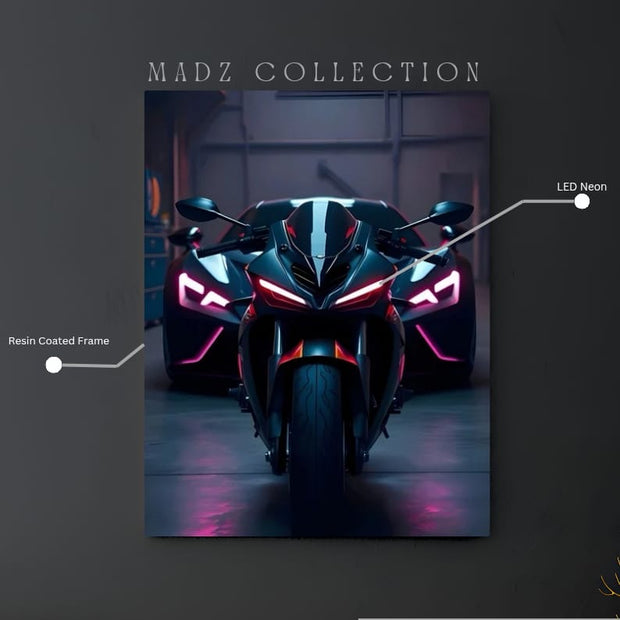Ducati Panigale Front DRLs Red Light  | Resin Neon Frame | 4k Premium