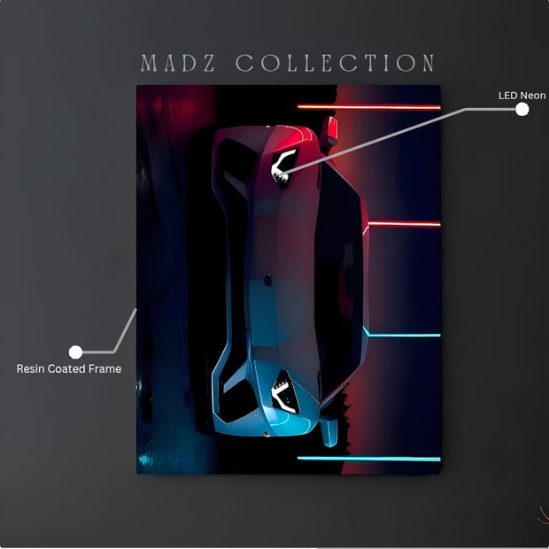Lamborghini Aventador Front DRLs Red Blue Light | Resin Neon Frame | 4k Premium