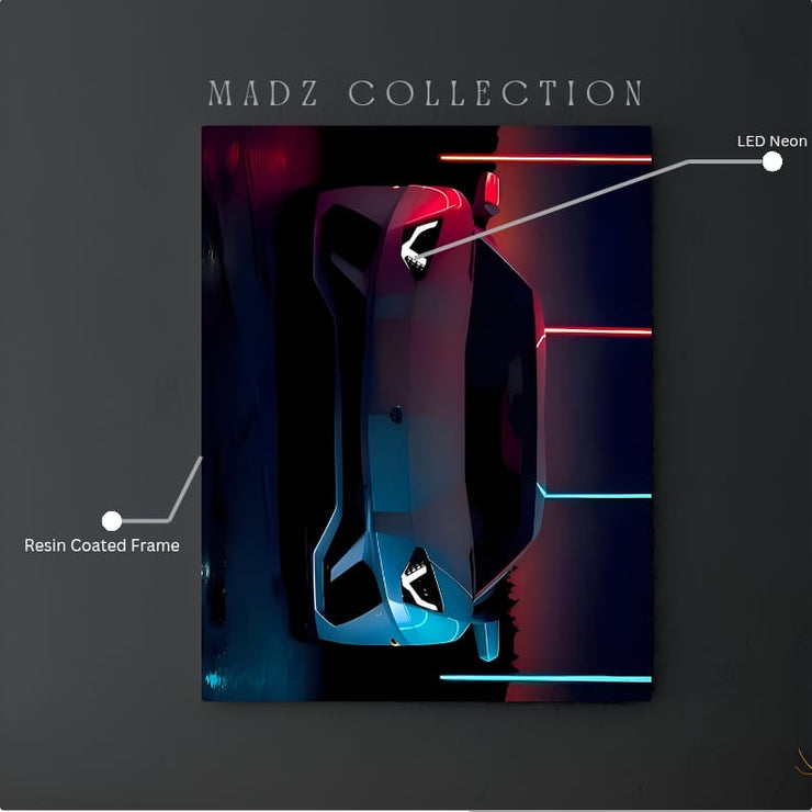 Lamborghini Aventador Front DRLs Red Blue Light | Resin Neon Frame | 4k Premium