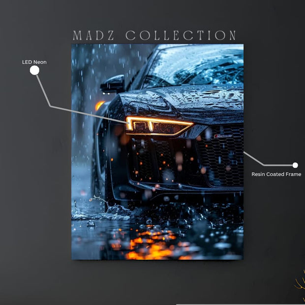Audi R8 Sports Front DRLs Yellow Light  | Resin Neon Frame | 4k Premium
