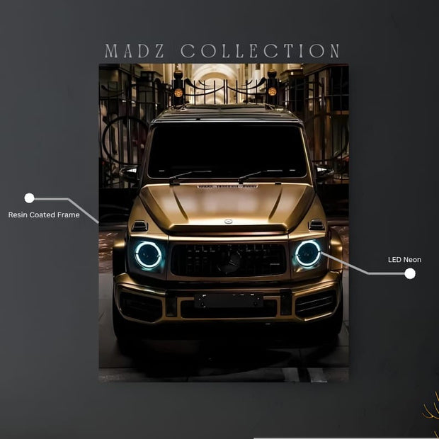 Mercedes G Wagon Front DRLs Blue Light | Resin Neon Frame | 4k Premium