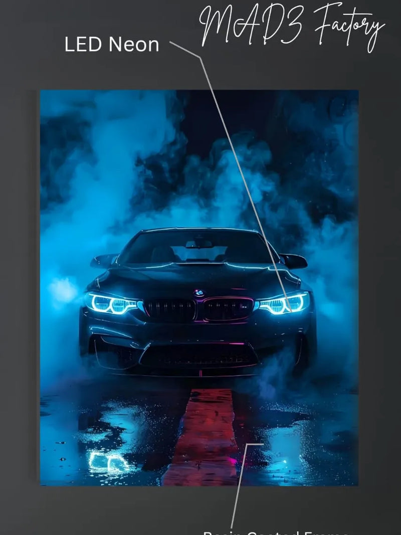 BMW M4 Front DRLs Red Light | Resin Neon Frame | 4k Premium