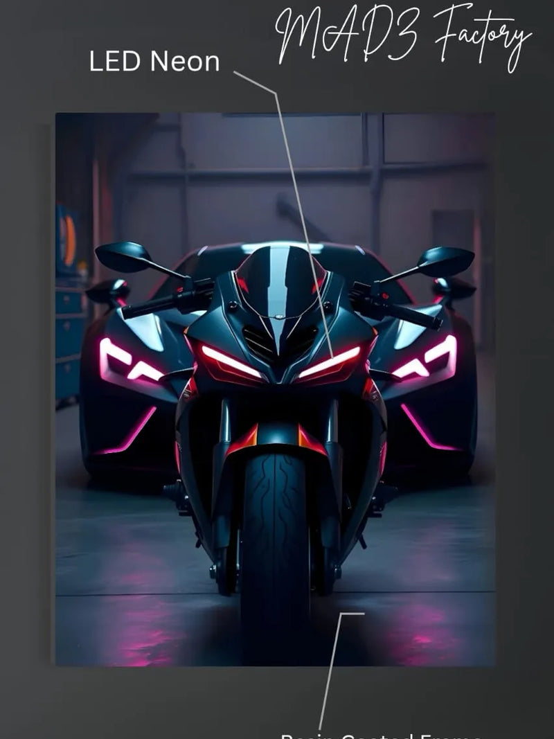 Ducati Panigale Front DRLs Red Light  | Resin Neon Frame | 4k Premium