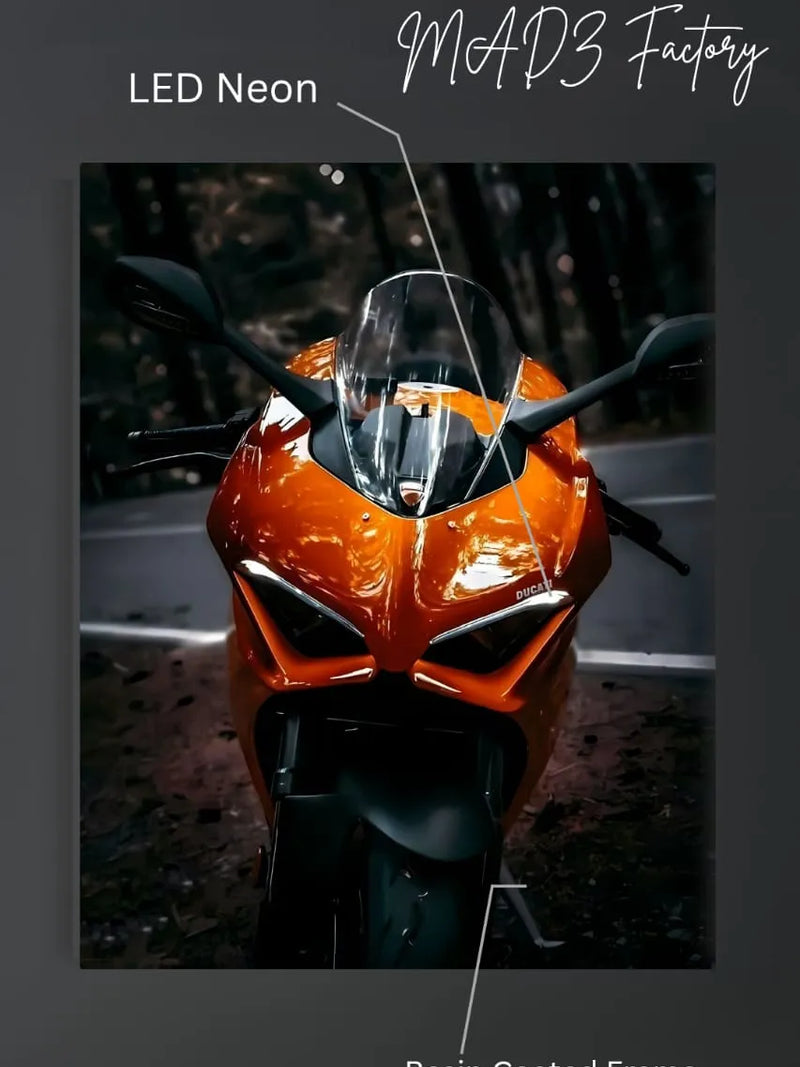 Ducati Panigale Front DRLs White Light | Resin Neon Frame | 4k Premium