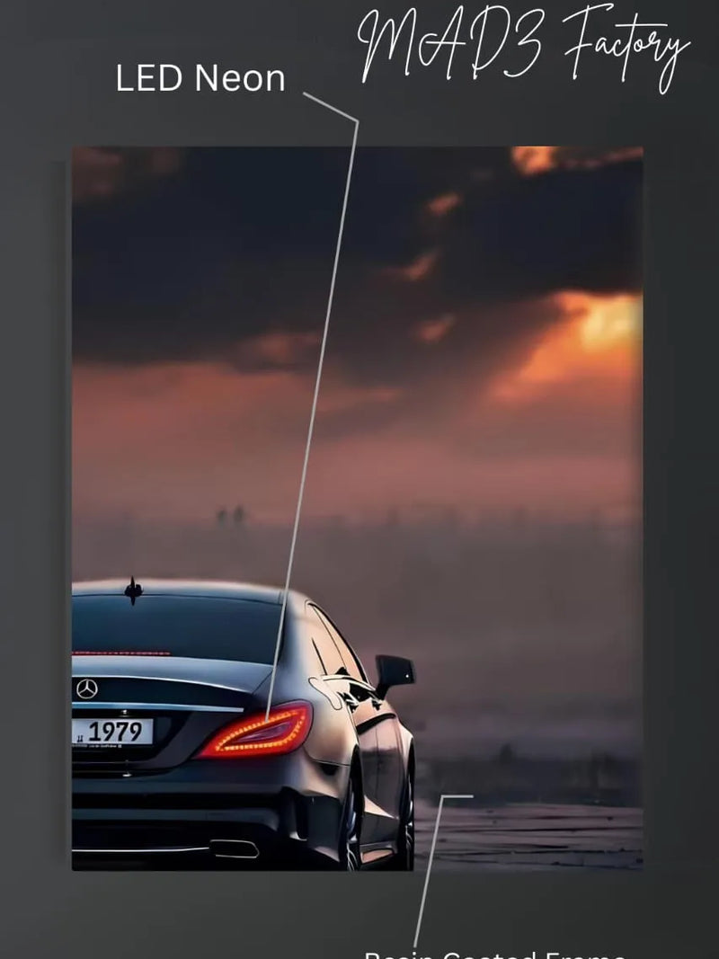 Mercedes AMG CLS Tail Red Light | Resin Neon Frame | 4k Premium