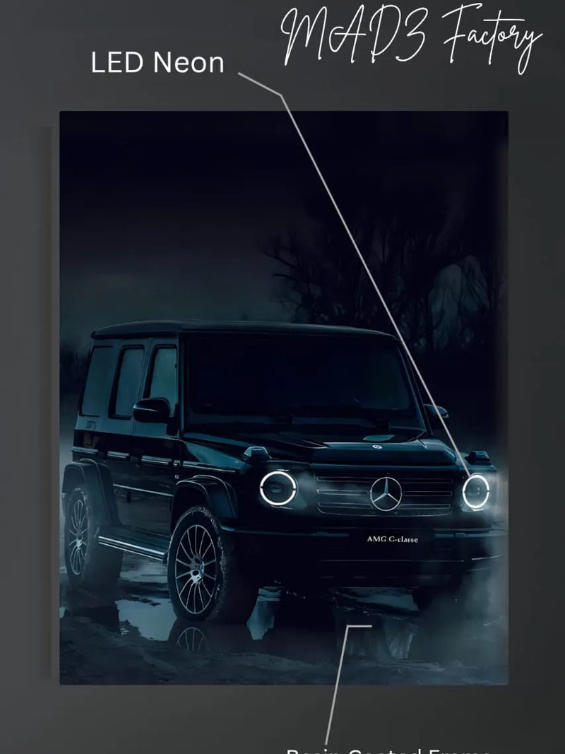 Mercedes G Wagon Front DRLs White Light | Resin Neon Frame | 4k Premium
