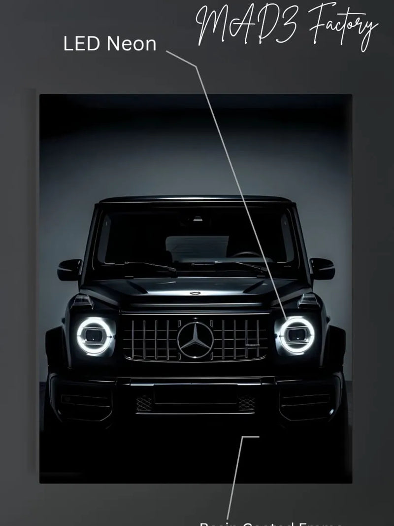 Mercedes G Wagon Front DRLs White Light | Resin Neon Frame | 4k Premium