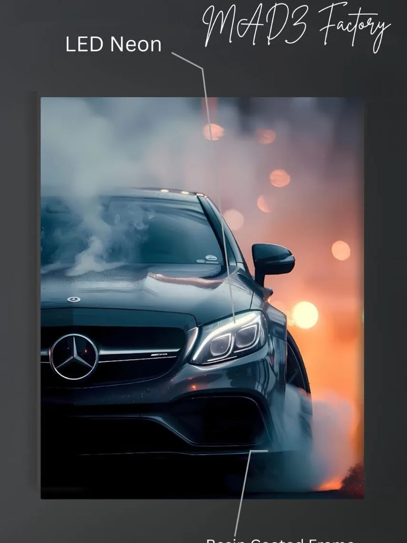 Mercedes-AMG C63 Front DRLs Strip White Light | Resin Neon Frame | 4k Premium