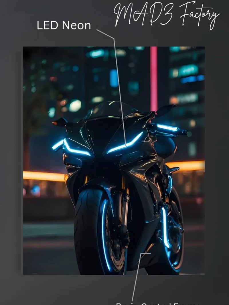 Yamaha YZF-R1 Front DRLs Blue Light | Resin Neon Frame | 4k Premium