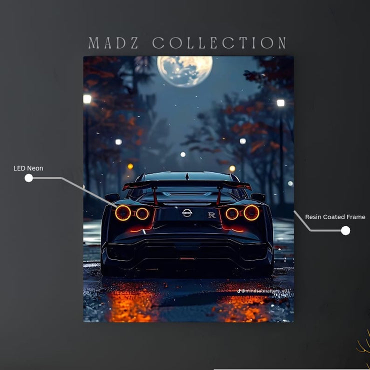 Nissan GTR Tail Round Red Light | Resin Neon Frame | 4k Premium