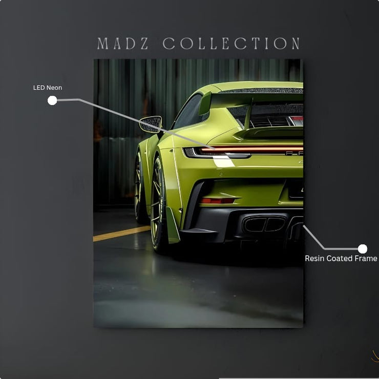 Porsche 911 Tail Red Light | Resin Neon Frame | 4k Premium