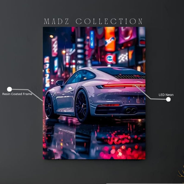 Porsche 911 Tail Red Light  | Resin Neon Frame | 4k Premium