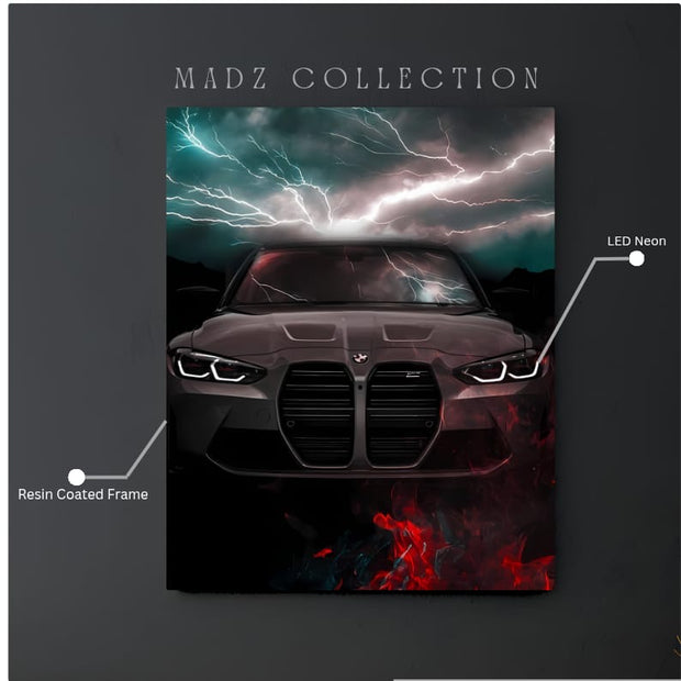 BMW M4 Front DRLs White Light | Resin Neon Frame | 4k Premium