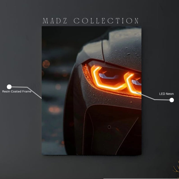 BMW M4 Front DRLs Yellow Light  | Resin Neon Frame | 4k Premium