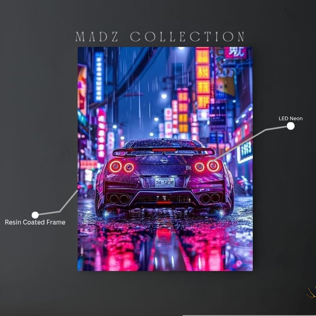 Nissan GTR Tail Round Red Light | Resin Neon Frame | 4k Premium