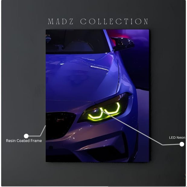 BMW M3 Front DRLs Yellow Light | Resin Neon Frame | 4k Premium