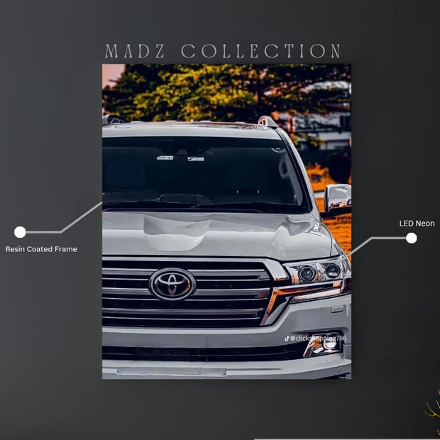 Land Cruiser Front White Light  | Resin Neon Frame | 4k Premium