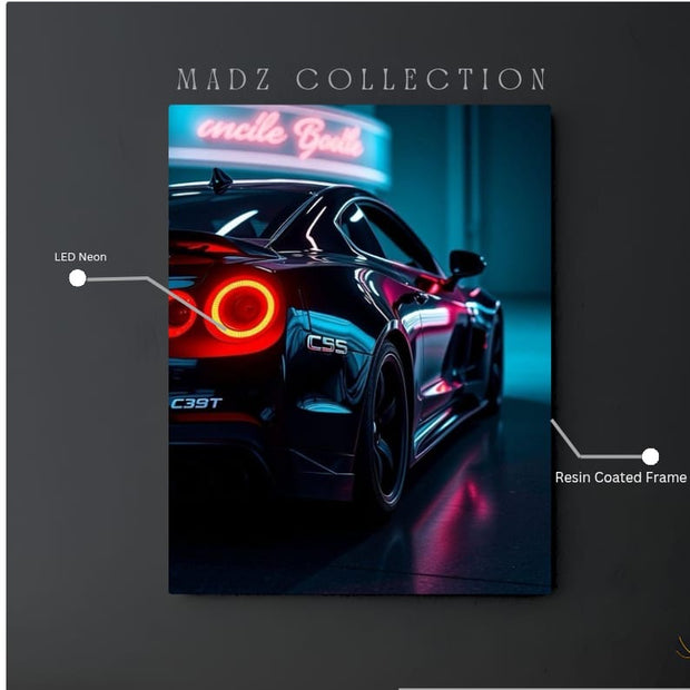 Nissan GTR Tail Red Round Light | Resin Neon Frame | 4k Premium