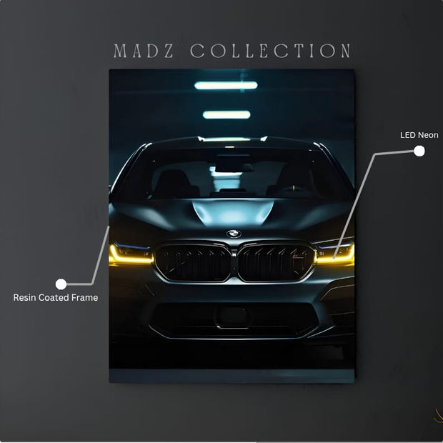 BMW M3 Front DRLs Yellow Light | Resin Neon Frame | 4k Premium
