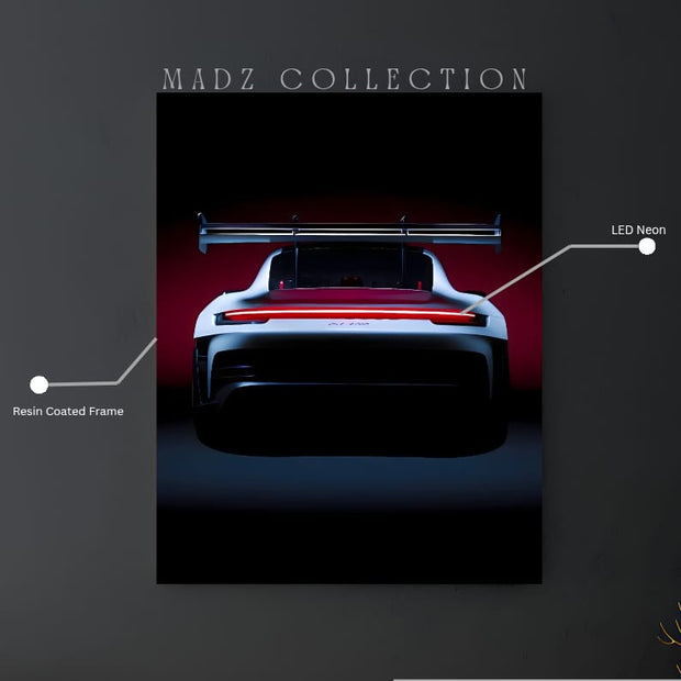 Porsche 911 Tail Red Light  | Resin Neon Frame | 4k Premium