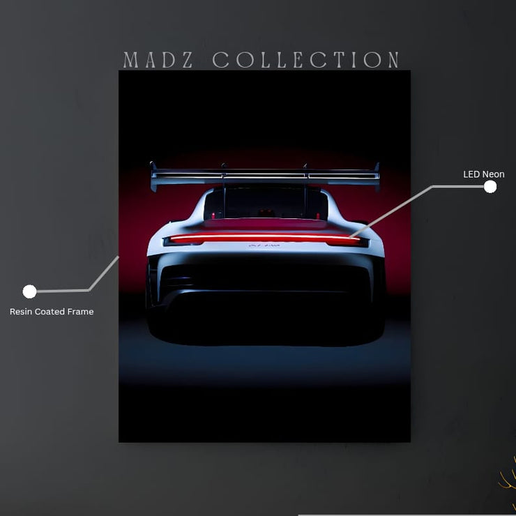 Porsche 911 Tail Red Light  | Resin Neon Frame | 4k Premium