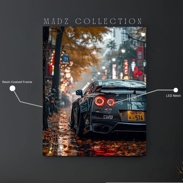 Nissan GTR Back Red Light  | Resin Neon Frame | 4k Premium