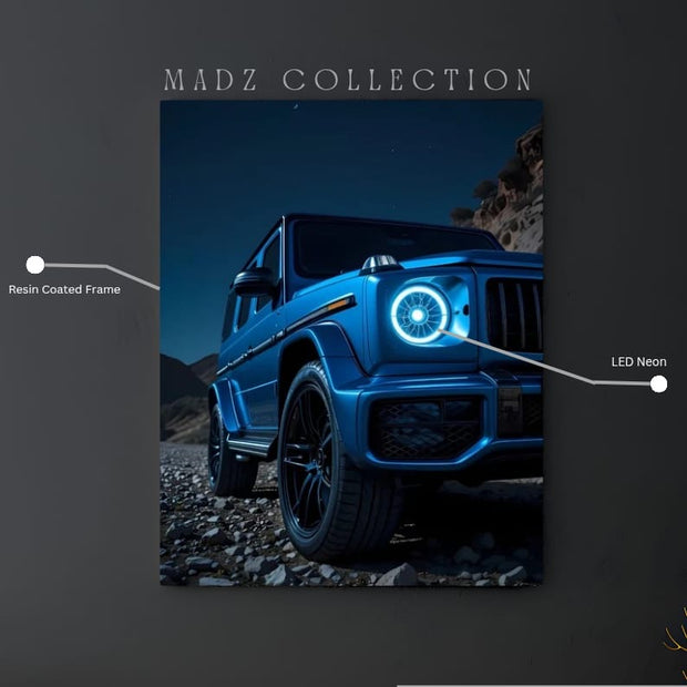 Mercedes G-Wagon Front DRLs Blue Light  | Resin Neon Frame | 4k Premium