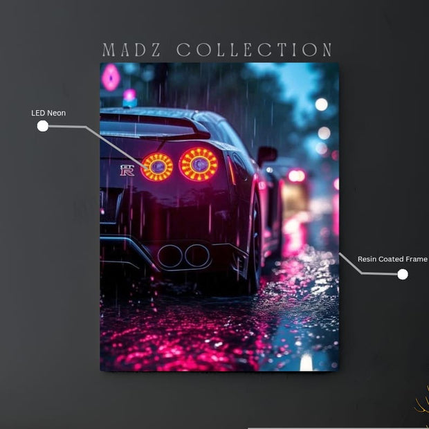 Nissan GTR Tail Red Round Light  | Resin Neon Frame | 4k Premium