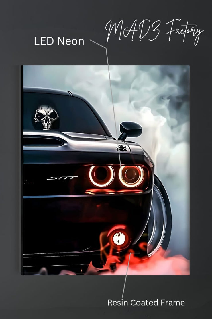 Dodge Challenger  Front DRLs Red Light  | Resin Neon Frame | 4k Premium