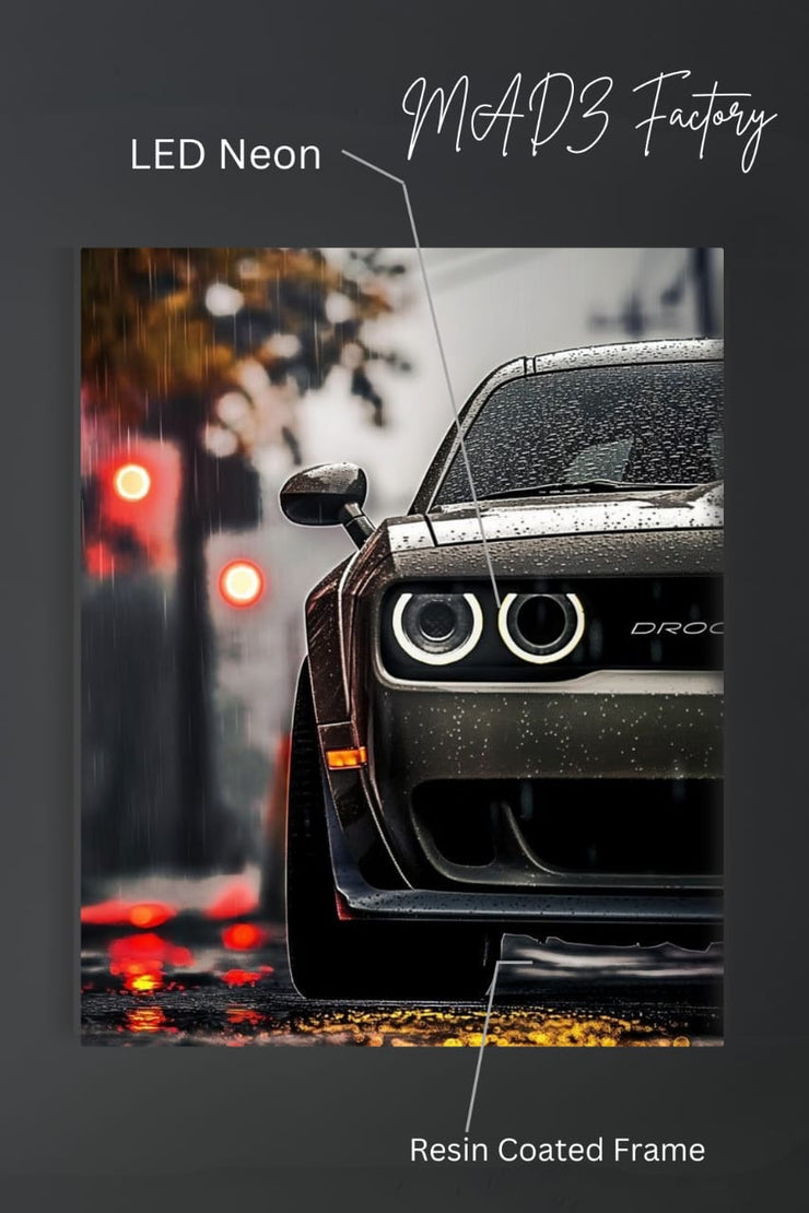 Dodge Challenger SRT Front DRLs White Light | Resin Neon Frame | 4k Premium