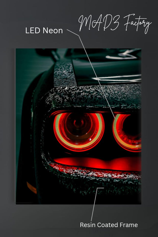 Dodge Challenger Front DRLs Dual Red Light | Resin Neon Frame | 4k Premium