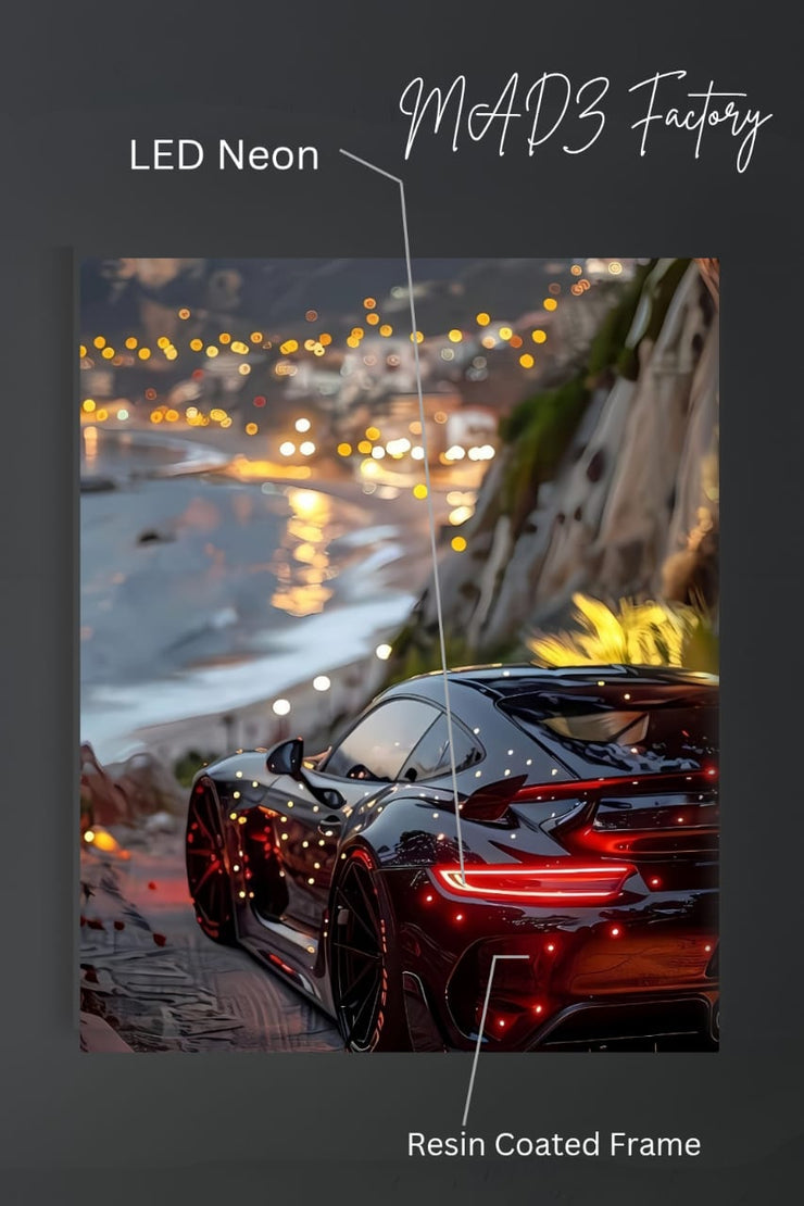 Porsche 911 Tail Red Light | Resin Neon Frame | 4k Premium