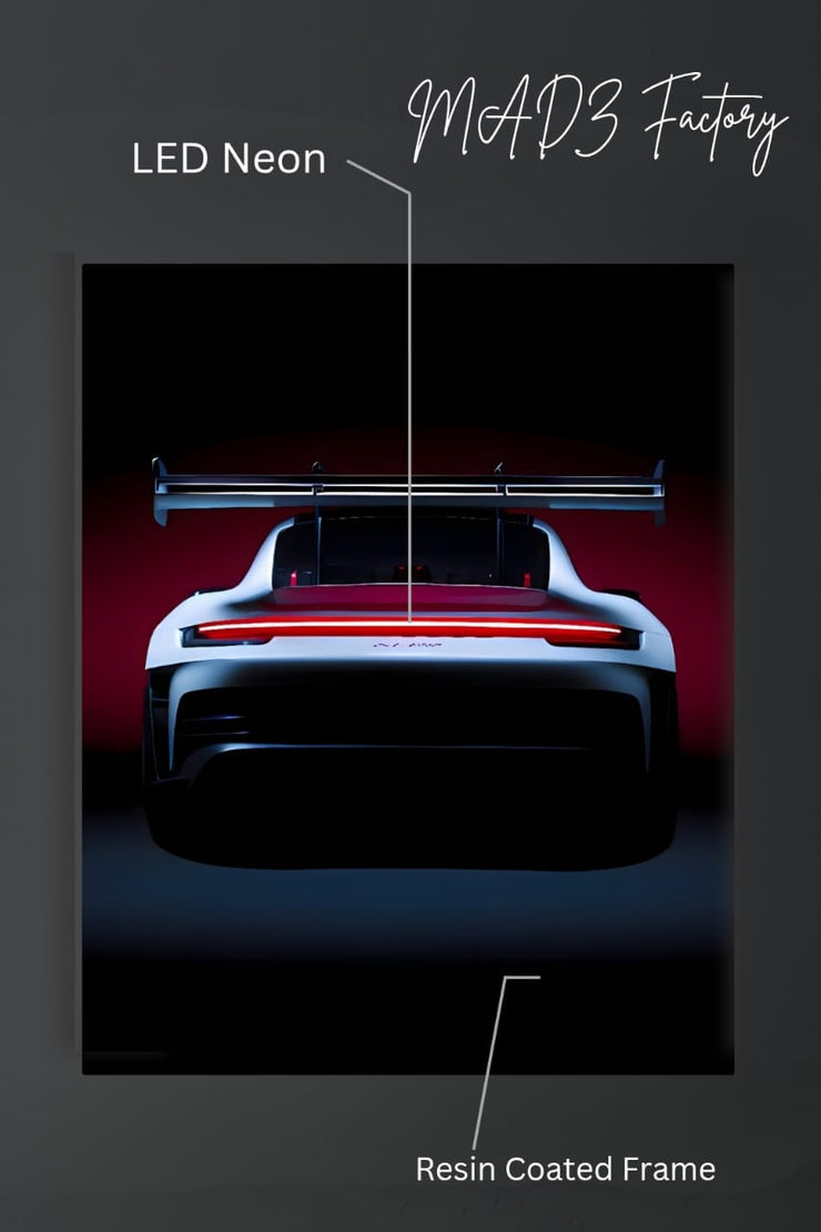 Porsche 911 Tail Red Light  | Resin Neon Frame | 4k Premium