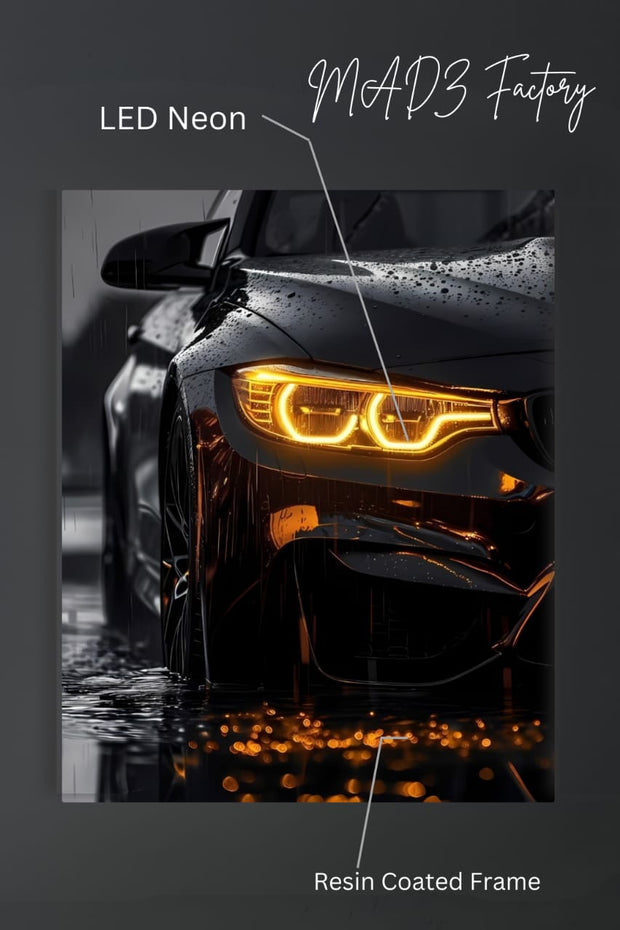 BMW M Series Front DRLs Yellow Light | Resin Neon Frame | 4k Premium