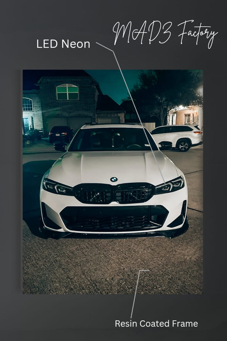 BMW M340i Front White Round Light  | Resin Neon Frame | 4k Premium