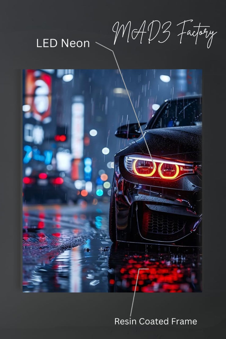 BMW M4 Front DRLs Red Light | Resin Neon Frame | 4k Premium